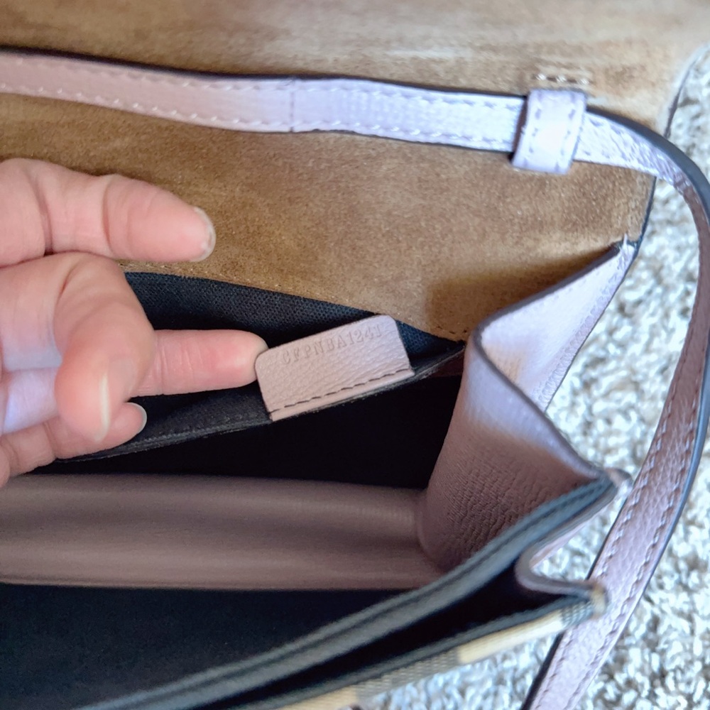 Burberry Macken Crossbody Bag Leather and House Check Canvas Small - Picture 7 of 11